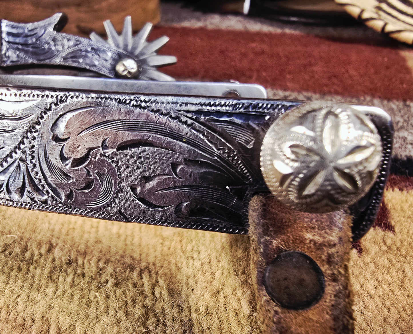 Vintage Les Garcia Sterling Silver Overlay Spurs