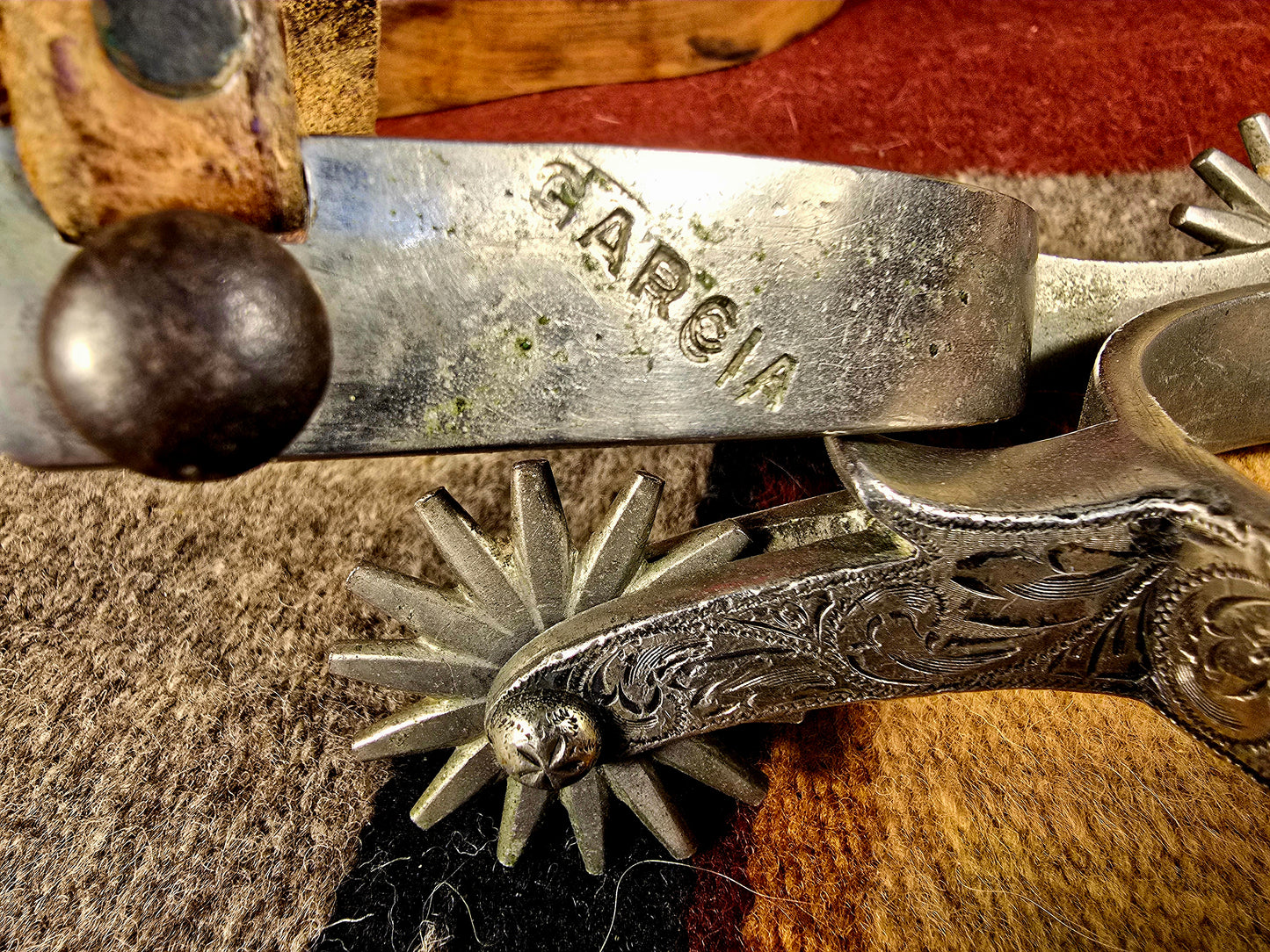 Vintage Les Garcia Sterling Silver Overlay Spurs