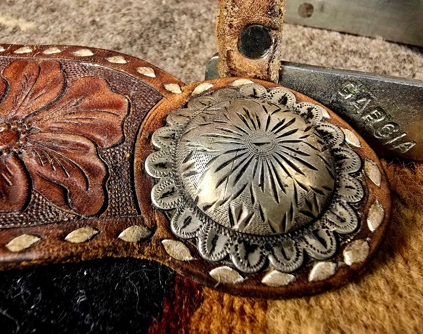 Vintage Les Garcia Sterling Silver Overlay Spurs